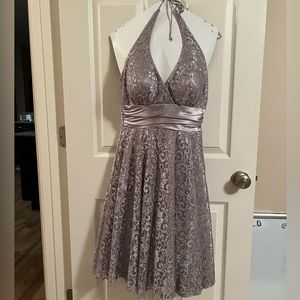 Silver short formal dress